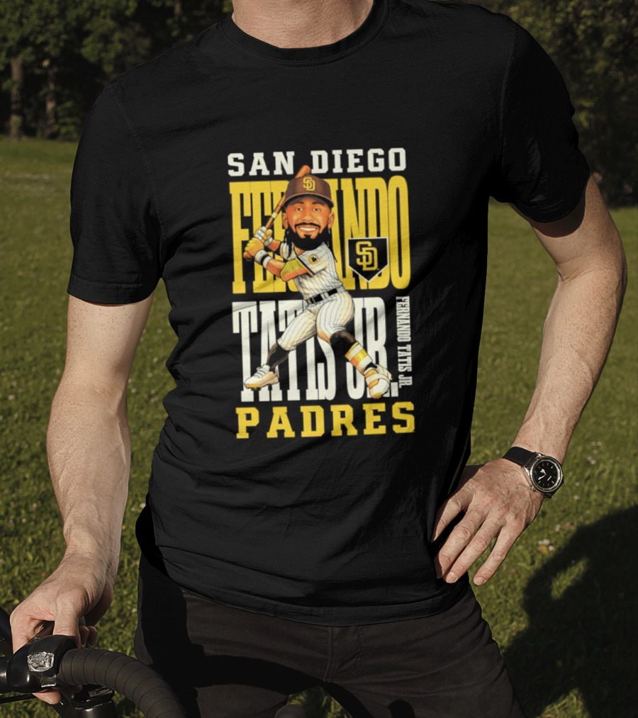 San Diego Padres Fernando Tatis Jr. Baseball Caricature SD Padres T-Shirt