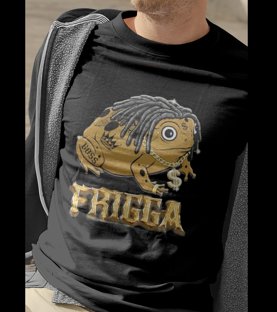 Frigga Boss Frog Crown Tattoos Dollar Chain T-Shirt