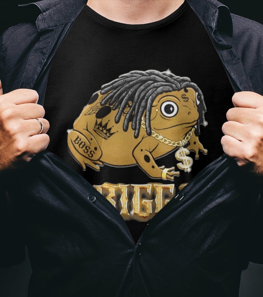 Frigga Boss Frog Crown Tattoos Dollar Chain T-Shirt