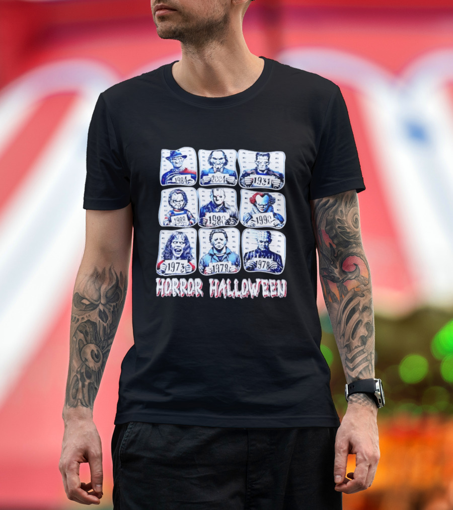 Horror Halloween Shot Characters 1973 1978 1980 1984 1988 1990 2004 Iconic Slashers T-Shirt