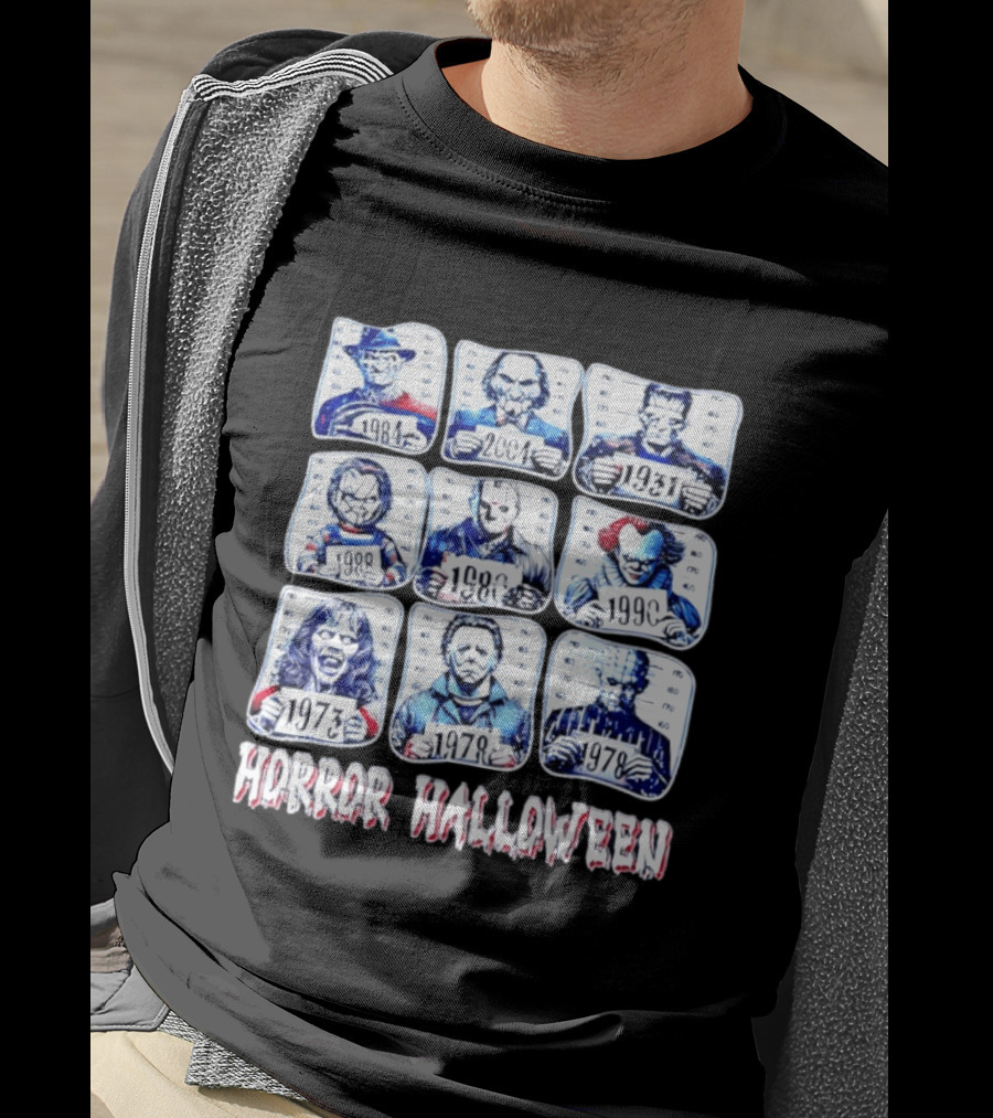 Horror Halloween Shot Characters 1973 1978 1980 1984 1988 1990 2004 Iconic Slashers T-Shirt