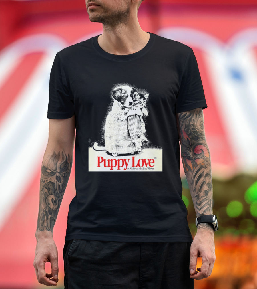 Puppy Love Naive Romance In Print T-Shirt