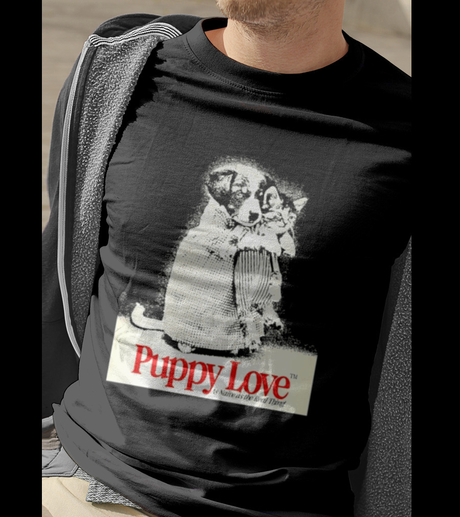 Puppy Love Naive Romance In Print T-Shirt