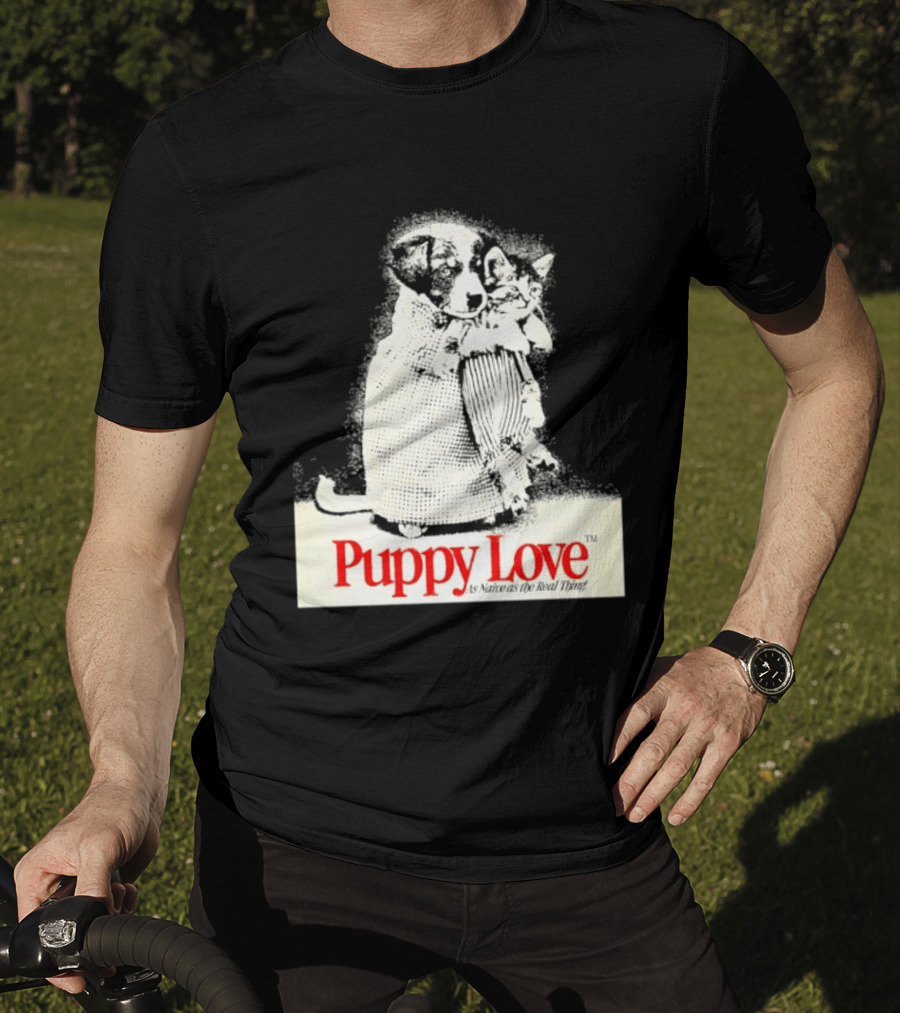 Puppy Love Naive Romance In Print T-Shirt