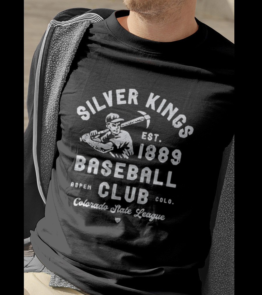 Silver Kings Baseball Club Est 1889 Aspen Colorado State League Colo T-Shirt