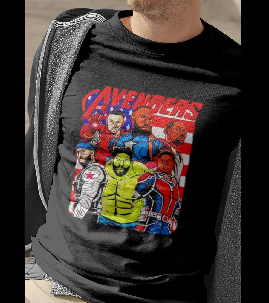 Avengers Basketball Superstars LeBron James Stephen Curry Kevin Durant Anthony Davis Hulk Ant Man T-Shirt