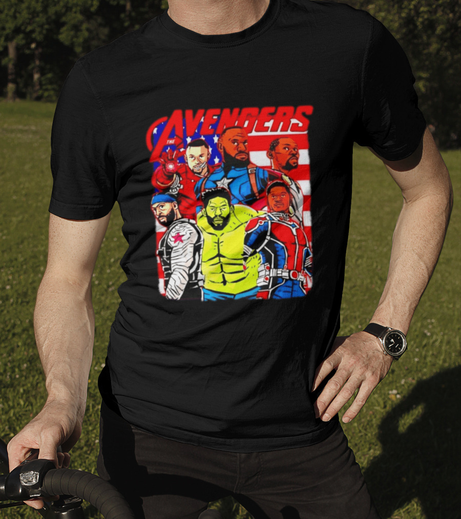 Avengers Basketball Superstars LeBron James Stephen Curry Kevin Durant Anthony Davis Hulk Ant Man T-Shirt