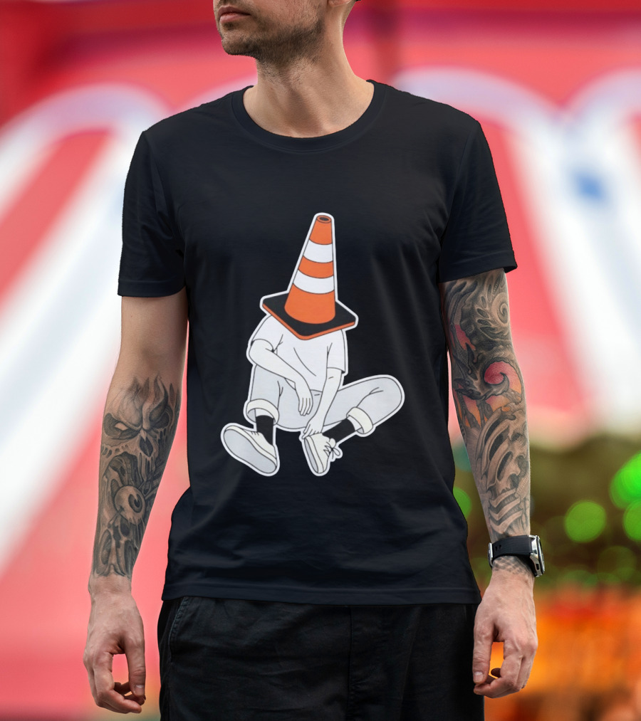 Under Construction Introvert Mode Traffic Cone Head Silent Reflection T-Shirt