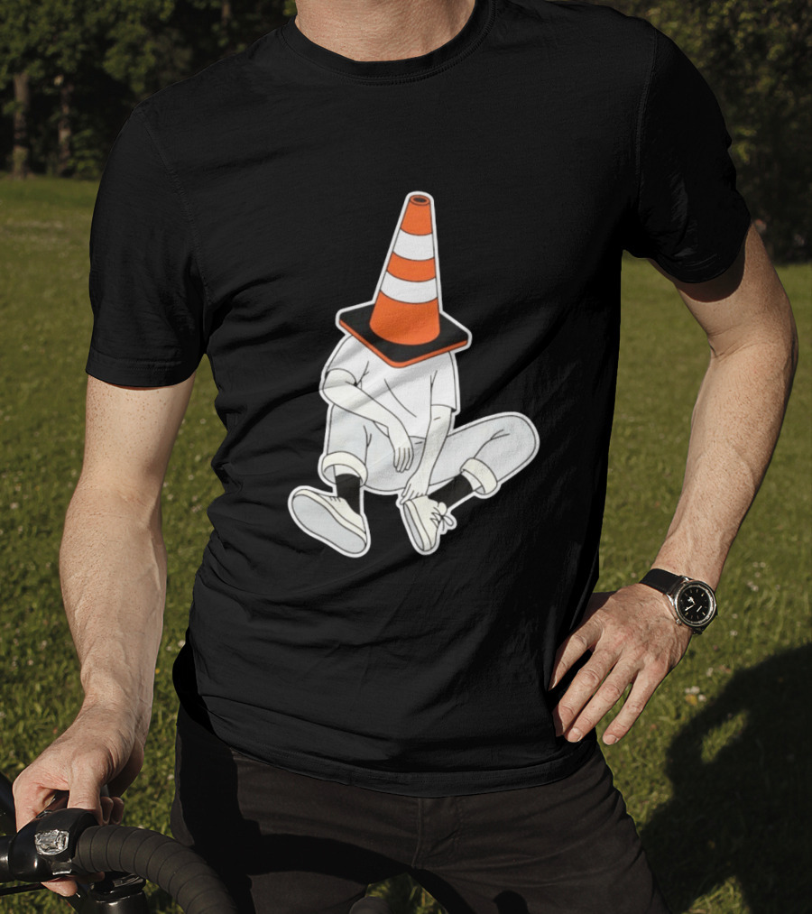 Under Construction Introvert Mode Traffic Cone Head Silent Reflection T-Shirt