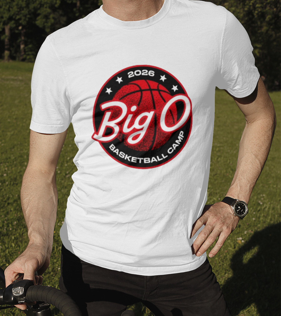 Big O Basketball Camp 2026 Red Basketball Circle Stars T-Shirt