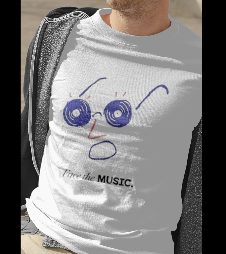 Face The Music Vinyl Record Audiophile Minimalist T-Shirt
