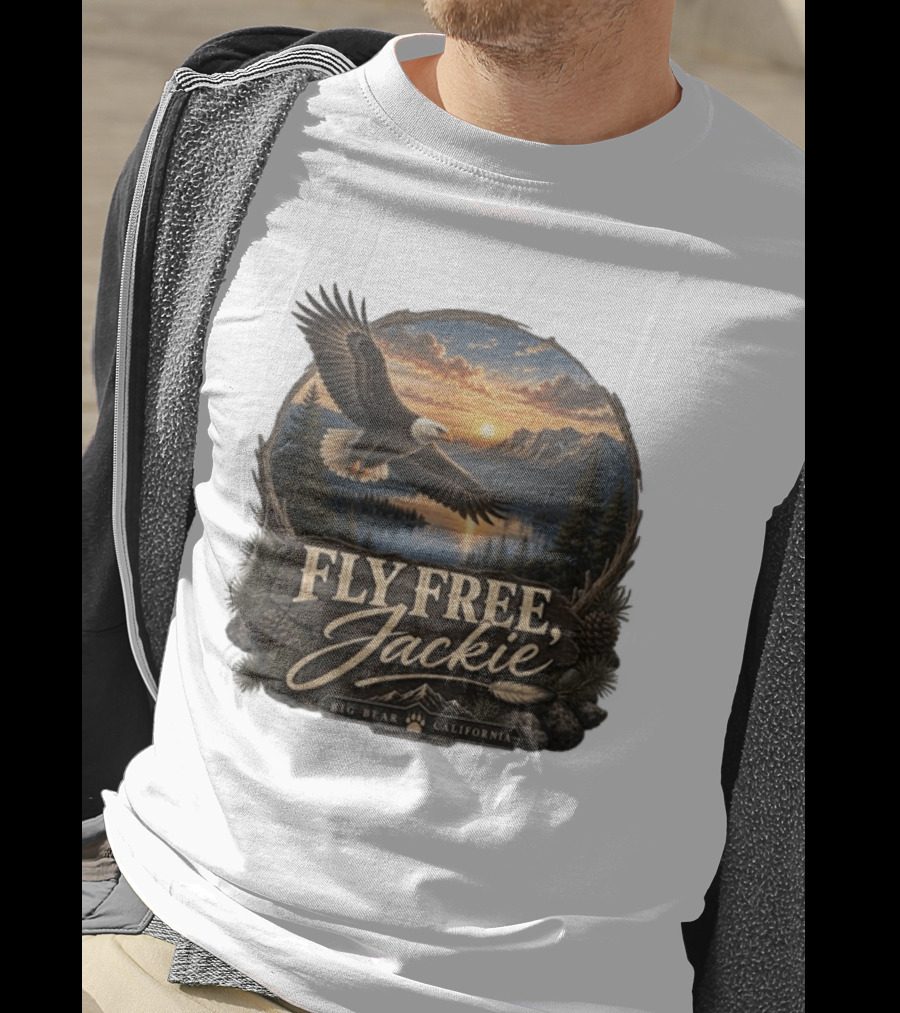 Fly Free Jackie Eagle Soaring Big Bear California Sunset T-Shirt