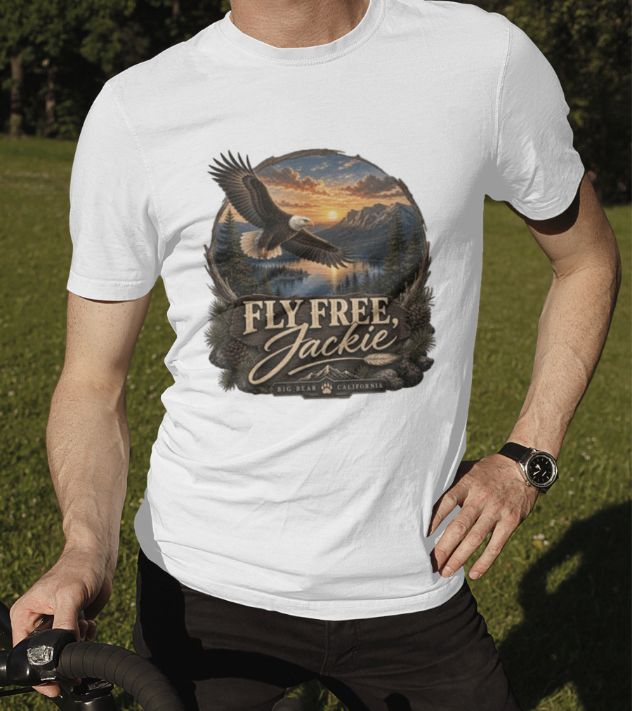 Fly Free Jackie Eagle Soaring Big Bear California Sunset T-Shirt