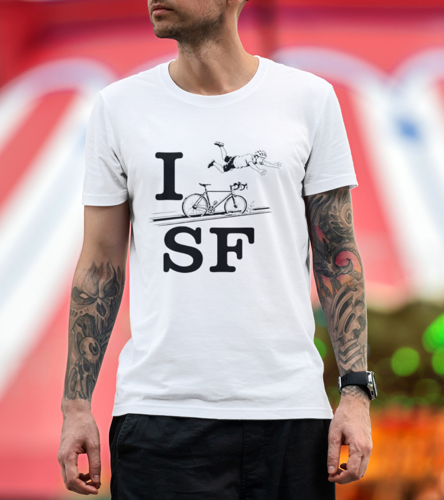 I Love SF Cycling Accident Bike Humor T-Shirt