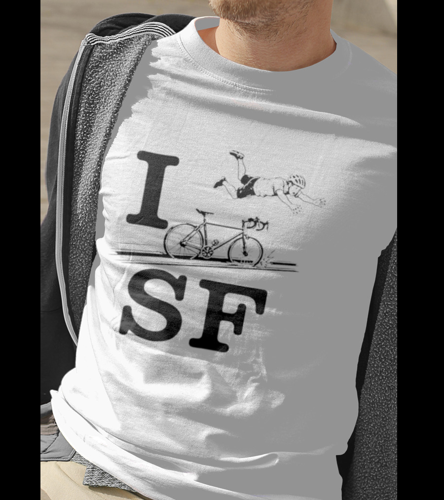 I Love SF Cycling Accident Bike Humor T-Shirt