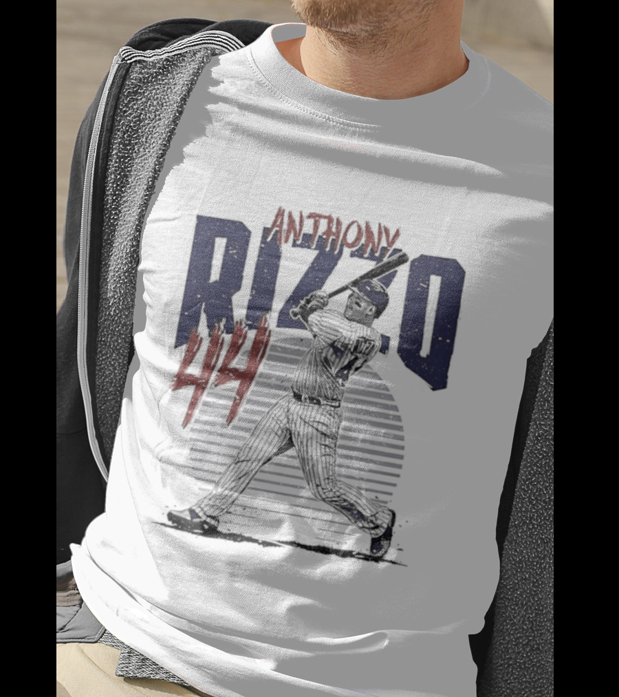 Anthony Rizzo 44 Chicago Cubs Slugger Baseball Swing T-Shirt