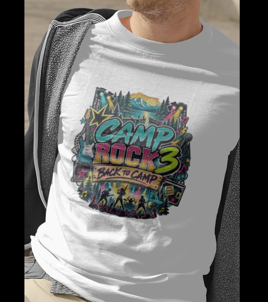 Camp Rock 3 Back To Camp Music Stage Adventure With Guitars And Stars T-Shirt