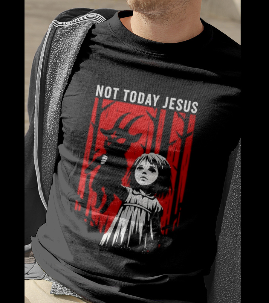 Not Today Jesus Satanic Goat Occult Gothic Girl T-Shirt