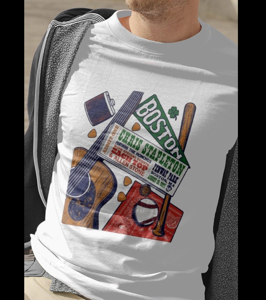Chris Stapleton Live At Fenway Park Boston August 15 2026 Featuring The Honchos Zach Top Allen Stone T-Shirt