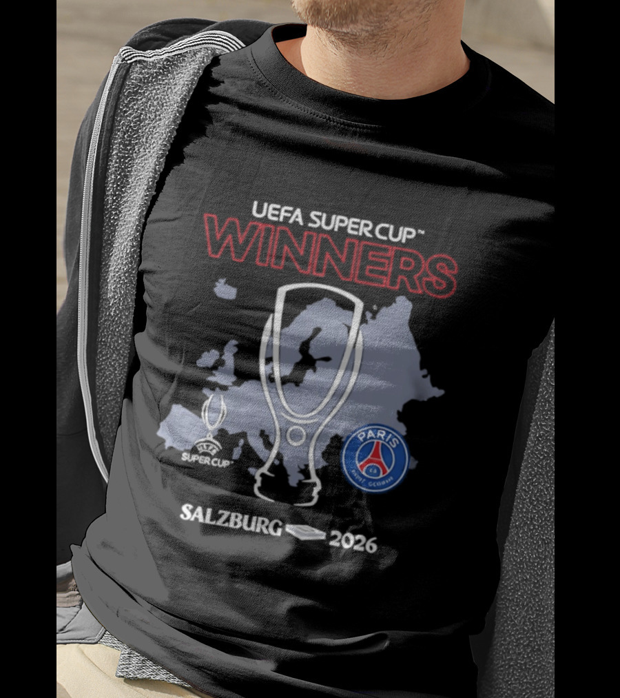 UEFA Super Cup Winners Paris Saint Germain Salzburg 2026 T-Shirt