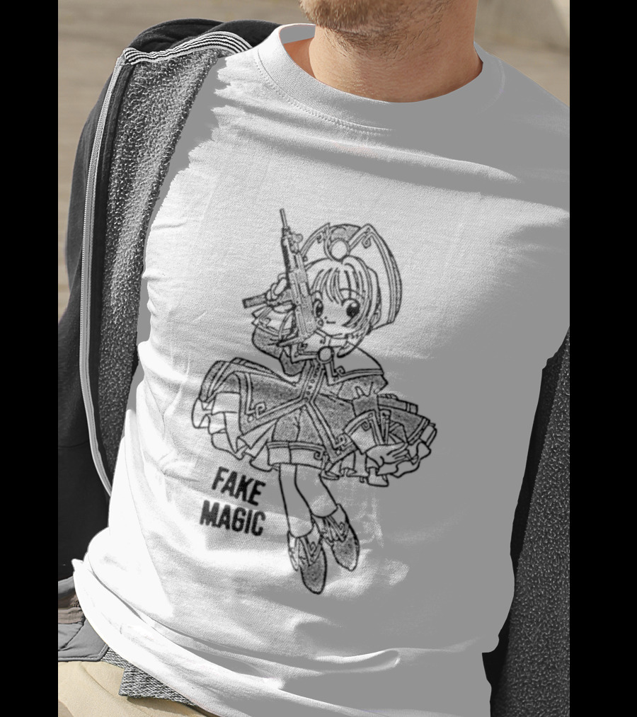 Fake Magic Anime Girl Manga Gun T-Shirt