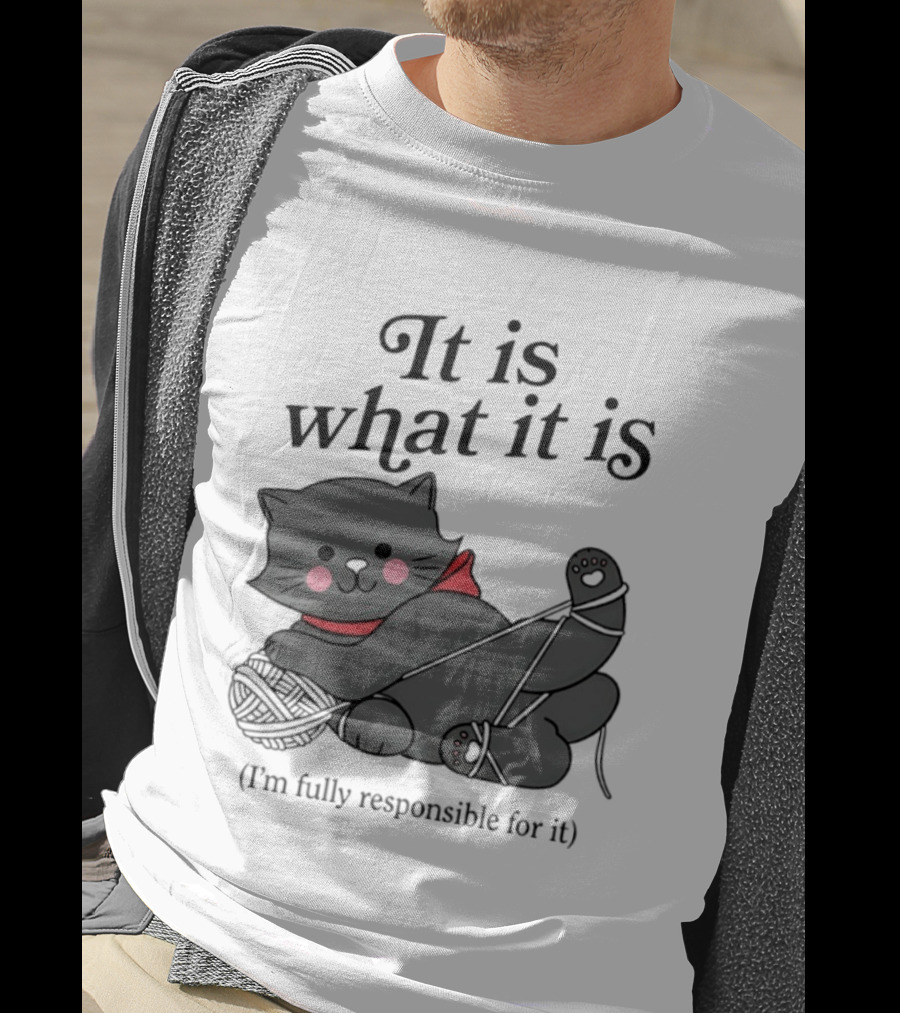 It Is What It Is Playful Cat With Yarn I'm Fully Responsible For It T-Shirt