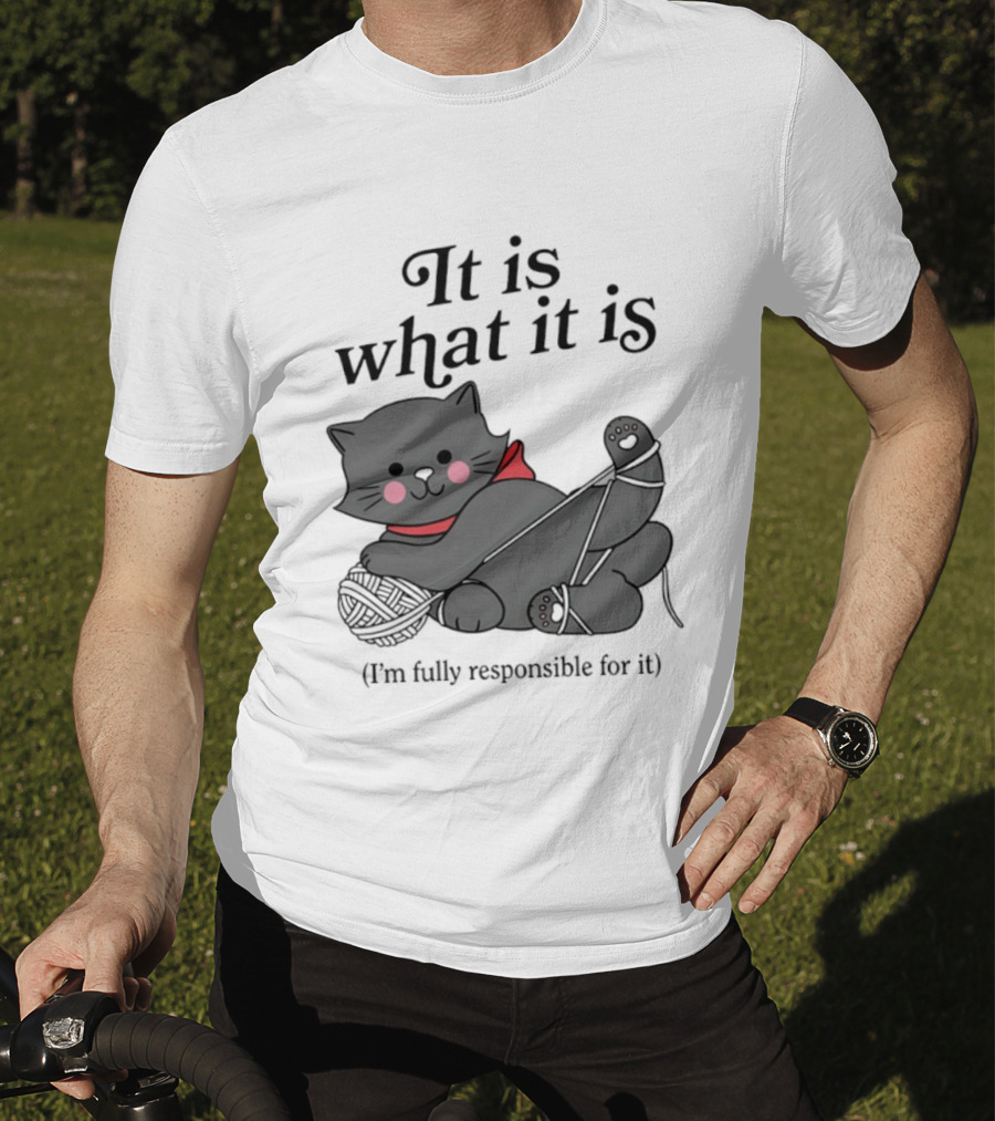 It Is What It Is Playful Cat With Yarn I'm Fully Responsible For It T-Shirt