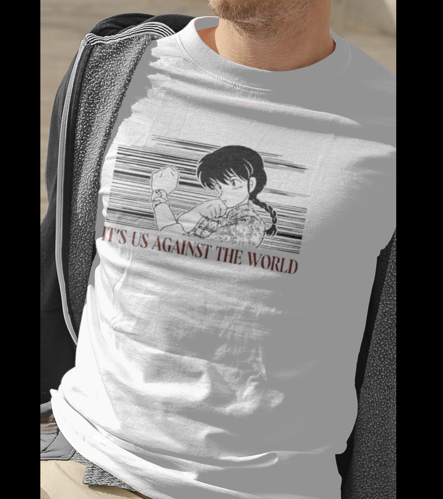 Ranma Saotome It's Us Against The World Anime Iconic Manga T-Shirt