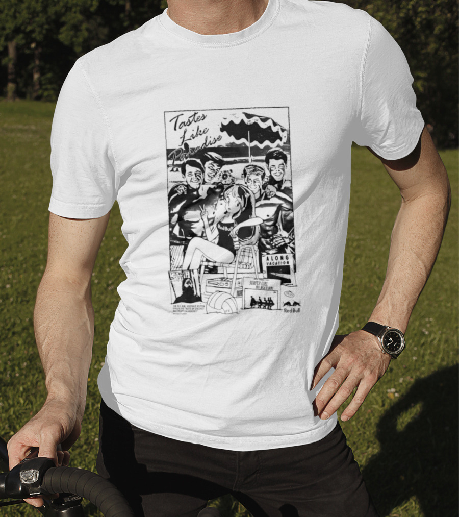 Tastes Like Paradise Vacation Surfer Girl The Beach Boys Red Bull T-Shirt