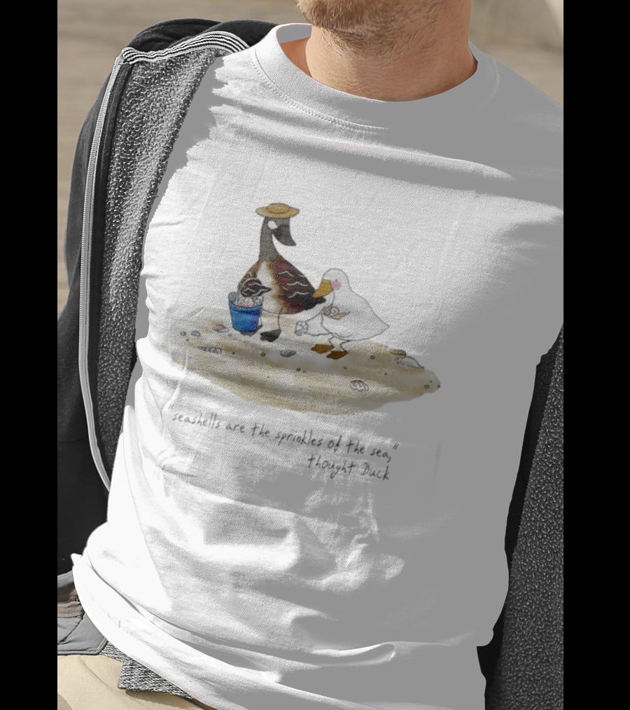 Seashells Are The Sprinkles Of The Sea Duck Holding Bucket T-Shirt