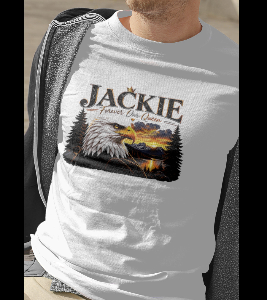 Jackie Forever Our Queen Eagle Sunset Mountain Scene T-Shirt