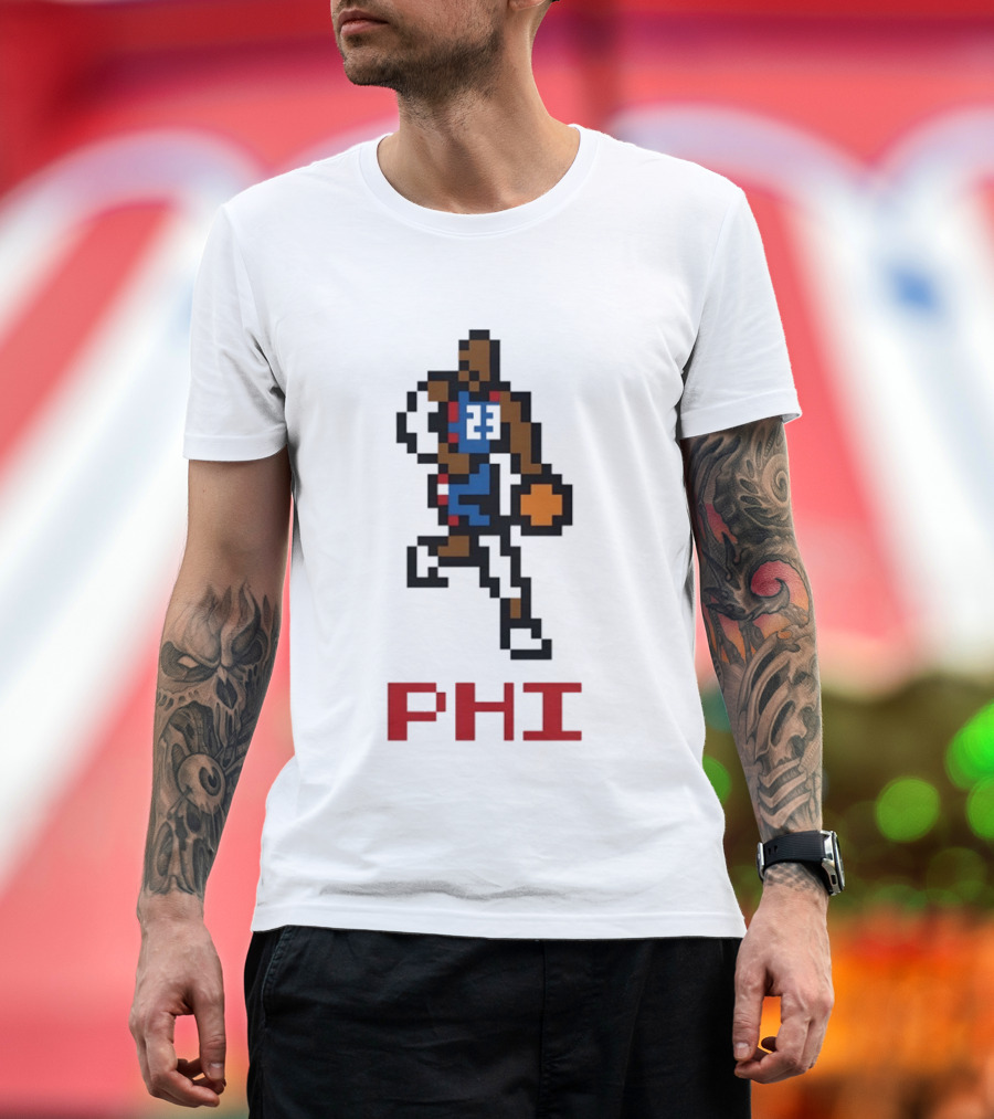 Le 8 Bit Baller PHI Basketball 23 T-Shirt