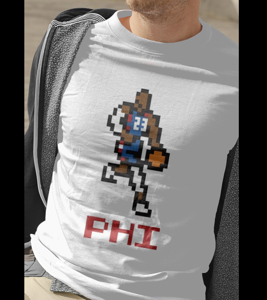 Le 8 Bit Baller PHI Basketball 23 T-Shirt