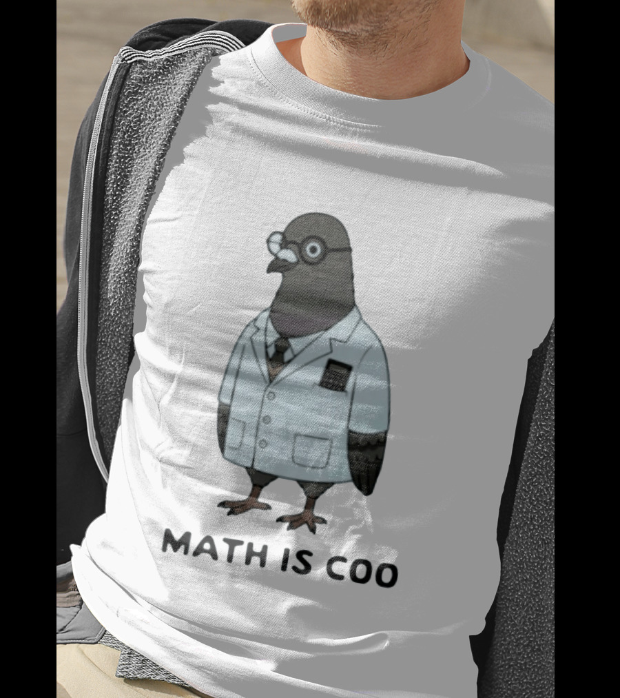 Quirky Math Is Coo Pigeon Scientist Bird With Calculator And Glasses T-Shirt