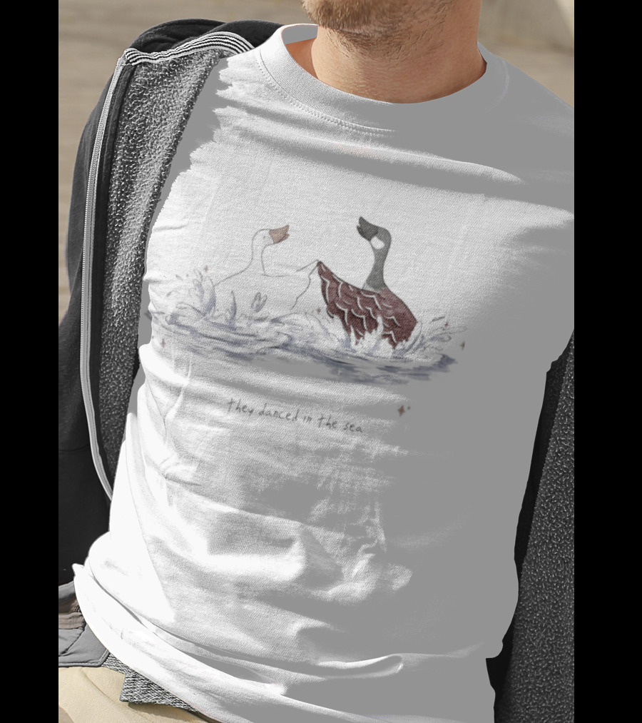 They Danced In The Sea Goose Ducks Watercolor T-Shirt
