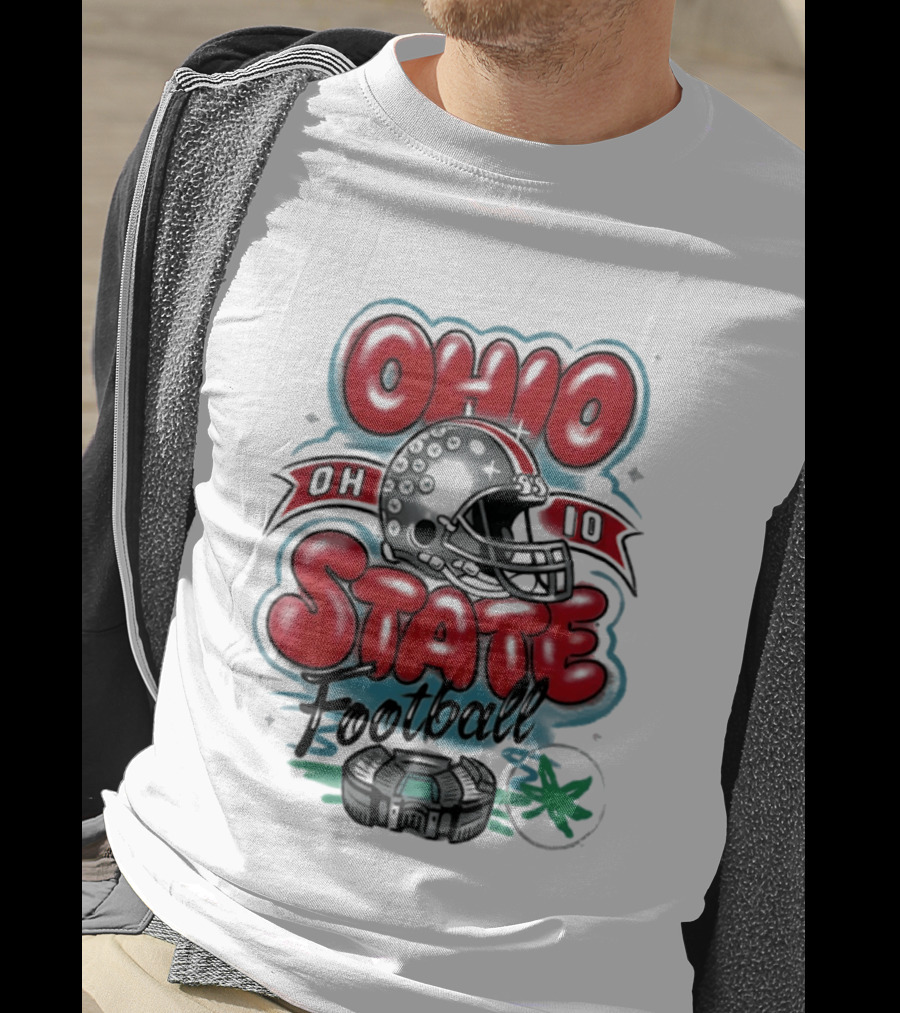 Ohio State Buckeyes Football 90s Bootleg Airbrush Helmet Stadium T-Shirt