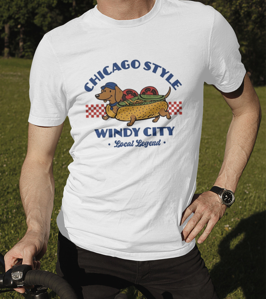 Chicago Style Windy City Local Legend Dachshund Hot Dog T-Shirt