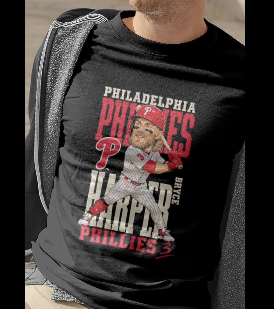 Philadelphia Phillies Bryce Harper 3 Caricature 2026 MLB Season T-Shirt