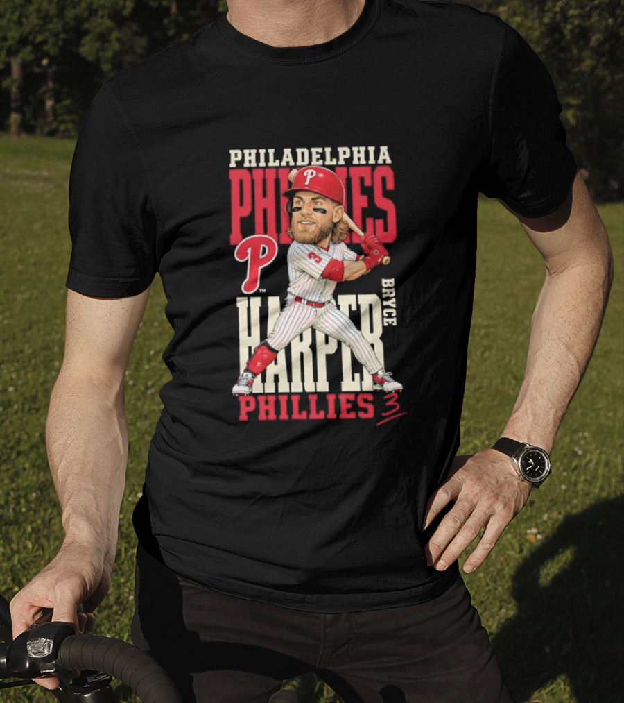 Philadelphia Phillies Bryce Harper 3 Caricature 2026 MLB Season T-Shirt