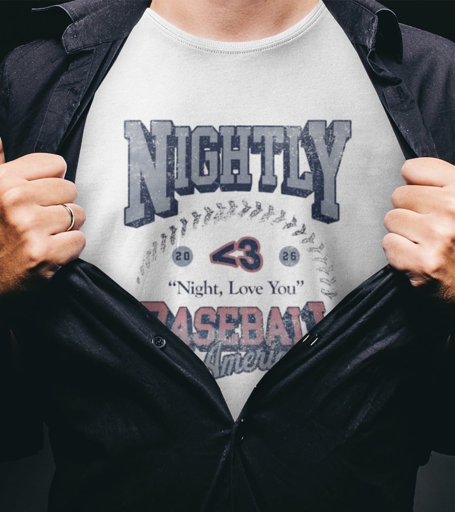 Nightly Love You 43 Baseball In America T-Shirt