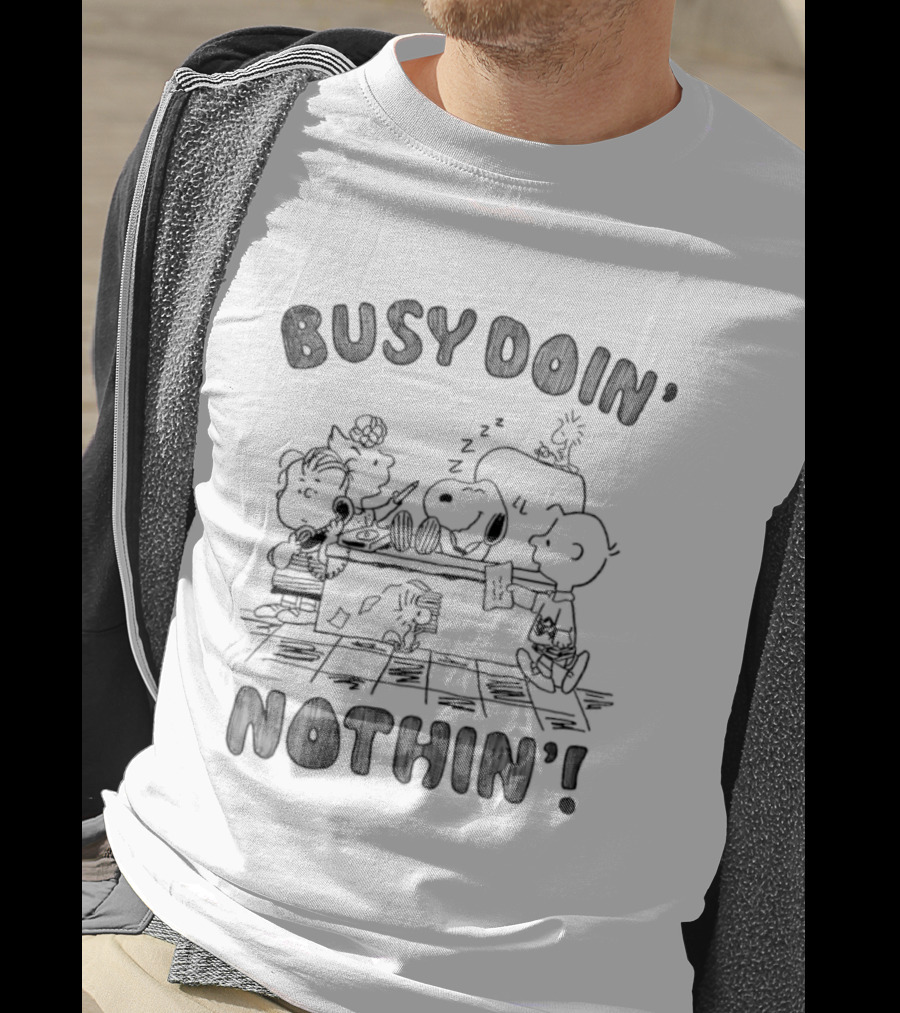 Snoopy Busy Doin' Nothin' Peanuts Comic Strip Characters Relaxation T-Shirt