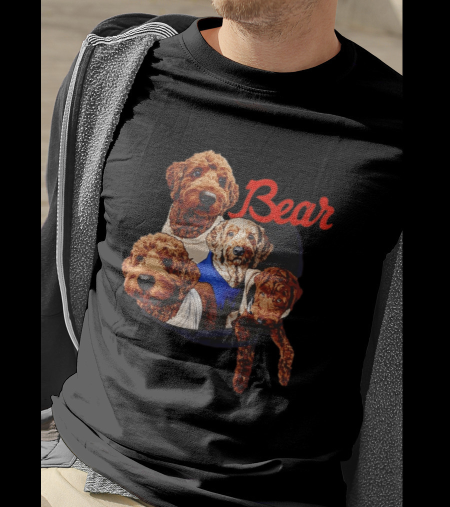 Chicago Bears Goldendoodle Four Dogs Bear T-Shirt