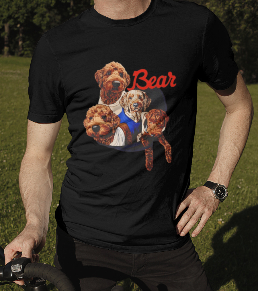 Chicago Bears Goldendoodle Four Dogs Bear T-Shirt