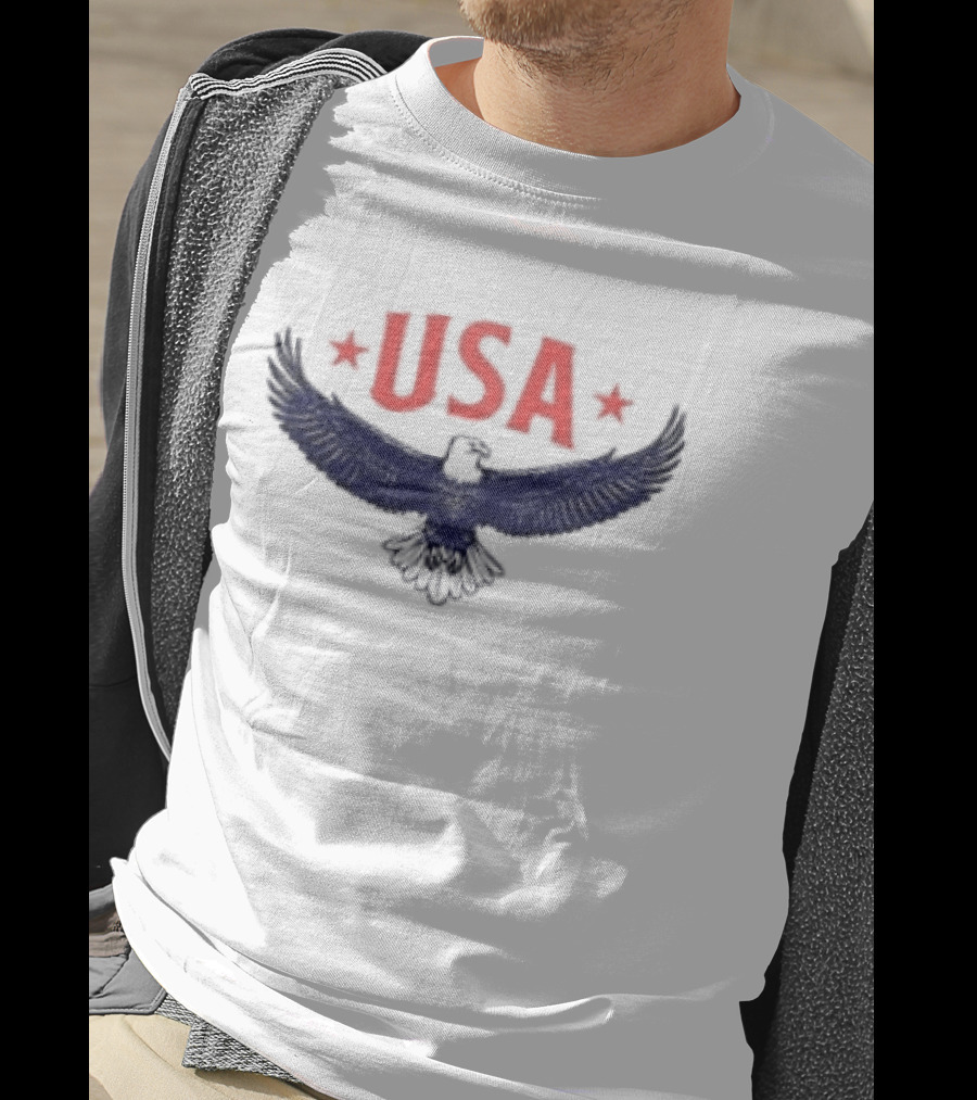 USA Eagle Symbol With Stars Celebrating Freedom And Bravery T-Shirt
