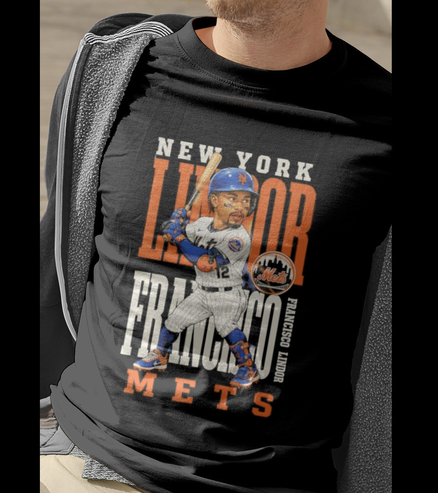 New York Lindor Francisco Mets 2026 Baseball Caricature T-Shirt