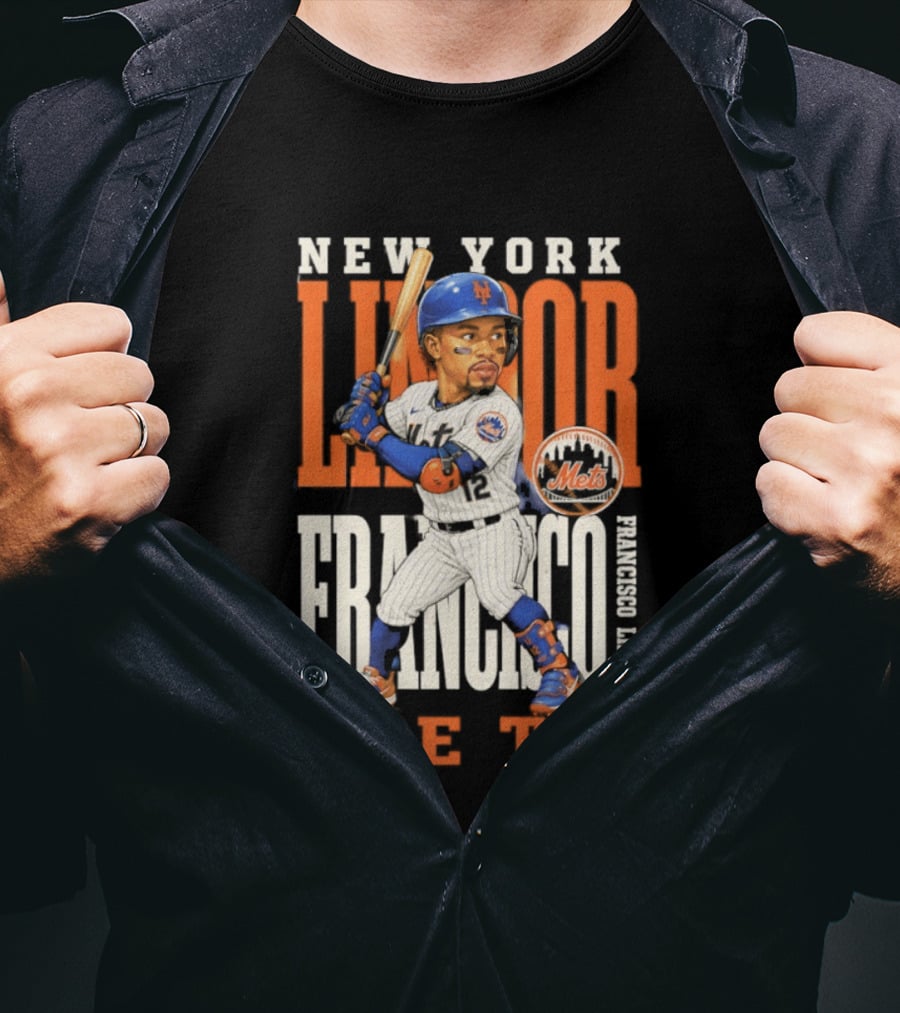 New York Lindor Francisco Mets 2026 Baseball Caricature T-Shirt