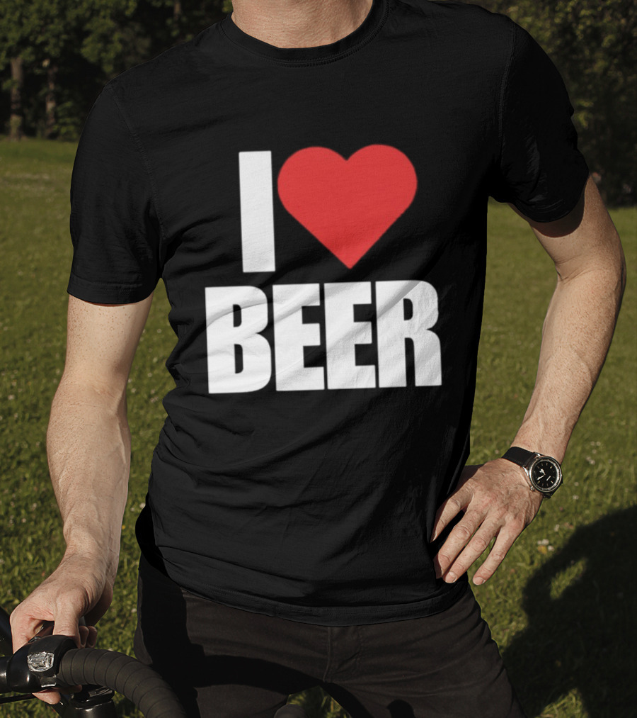 I Love Beer Bold Red Heart T-Shirt