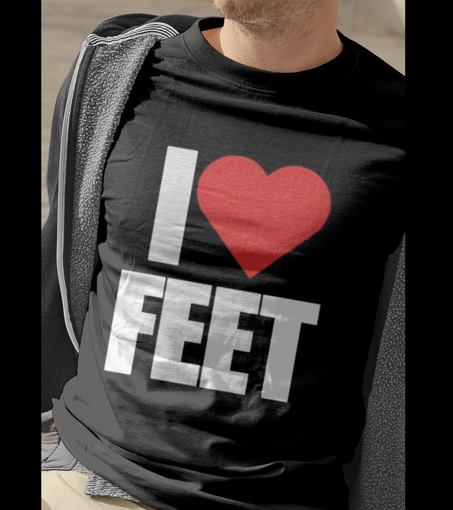 I Heart Feet Bold Red Heart Fun T-Shirt