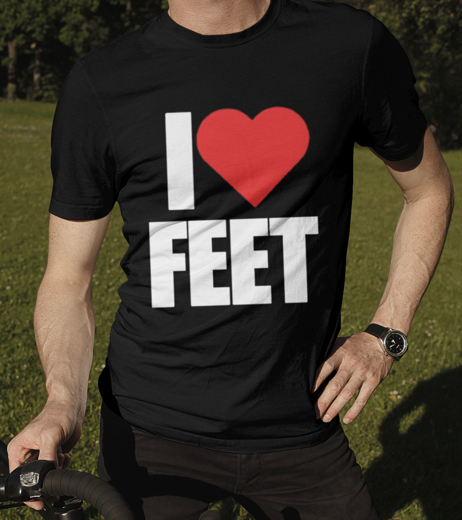 I Heart Feet Bold Red Heart Fun T-Shirt