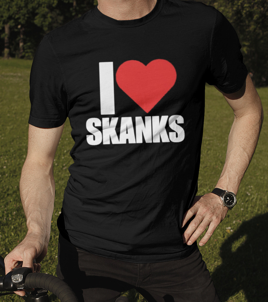 I Heart Skanks Red Love Symbol Humor T-Shirt